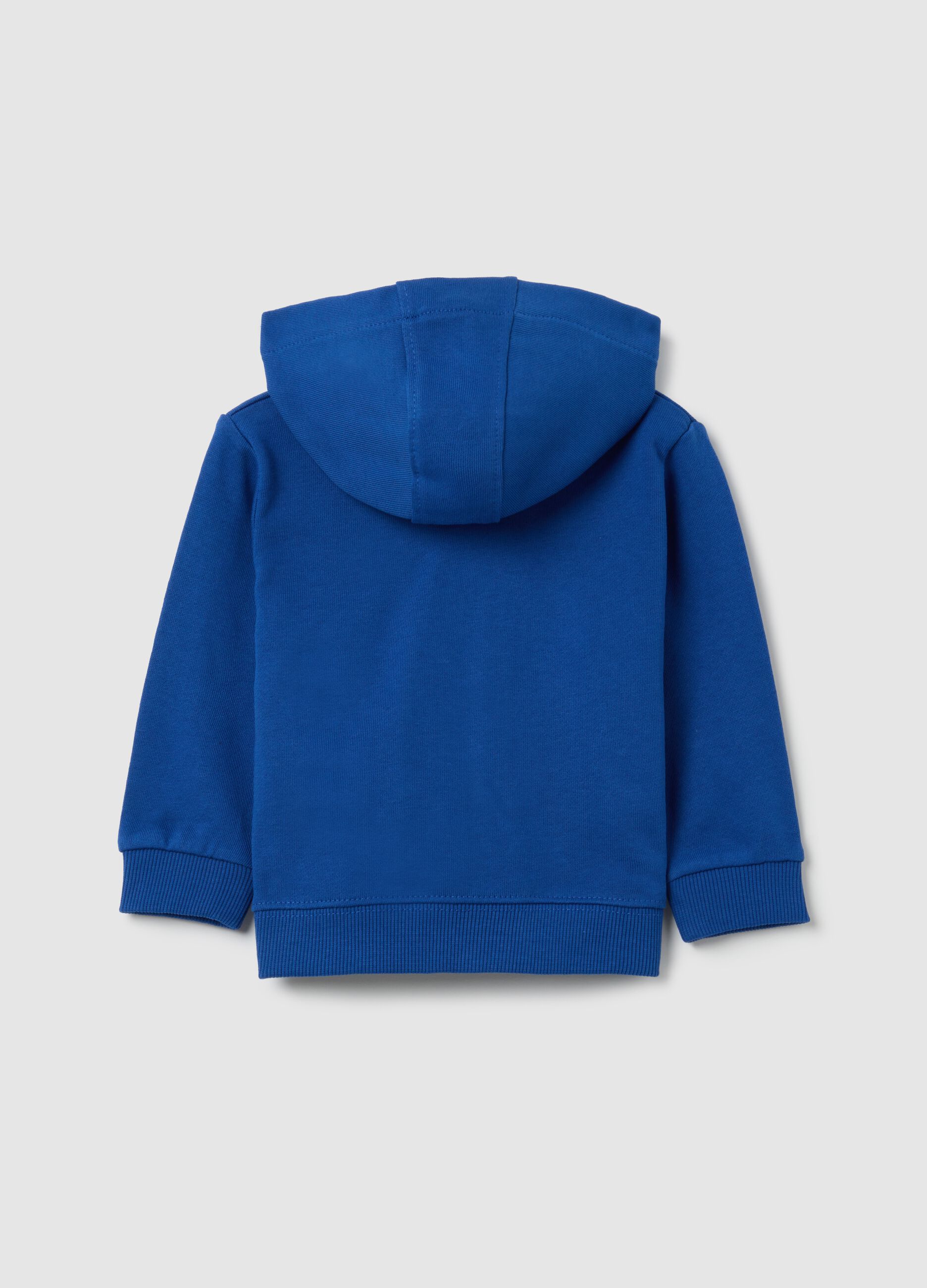 Felpa da bambino in puro cotone blu regular fit