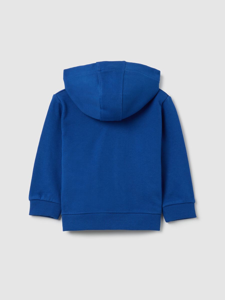 Felpa da neonato in puro cotone blu regular fit_1