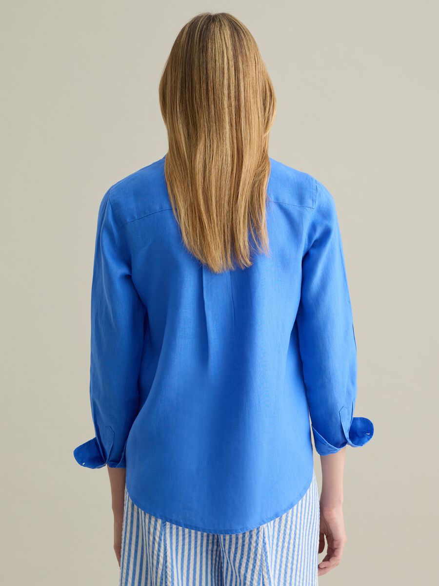Light blue regular-fit shirt in linen_3