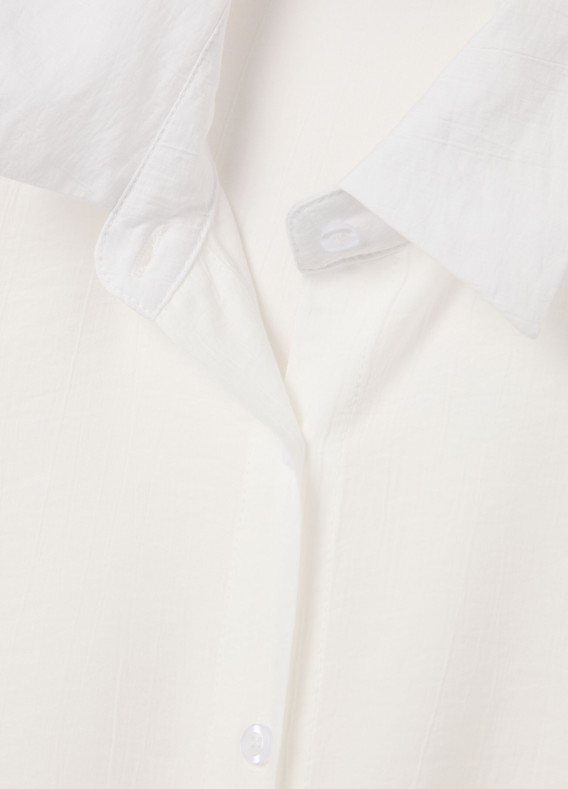Camicia da donna in misto bianco regular fit con nodo frontale
