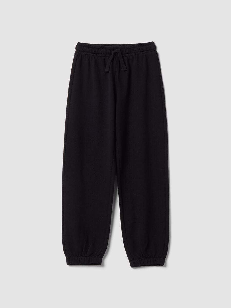 Black jogger trousers in pure organic cotton_0