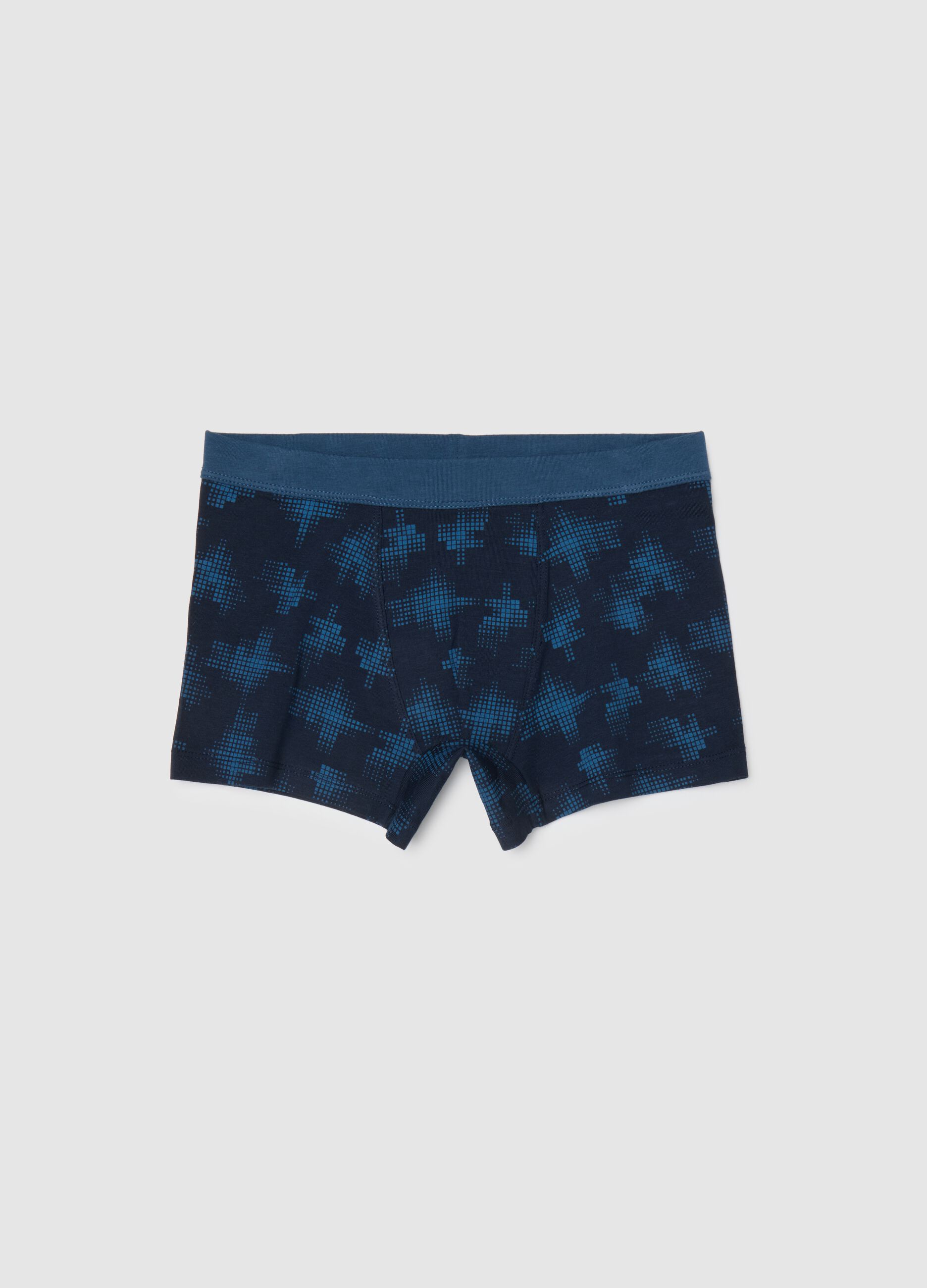 Boys' Stretch Navy Cotton Boxers