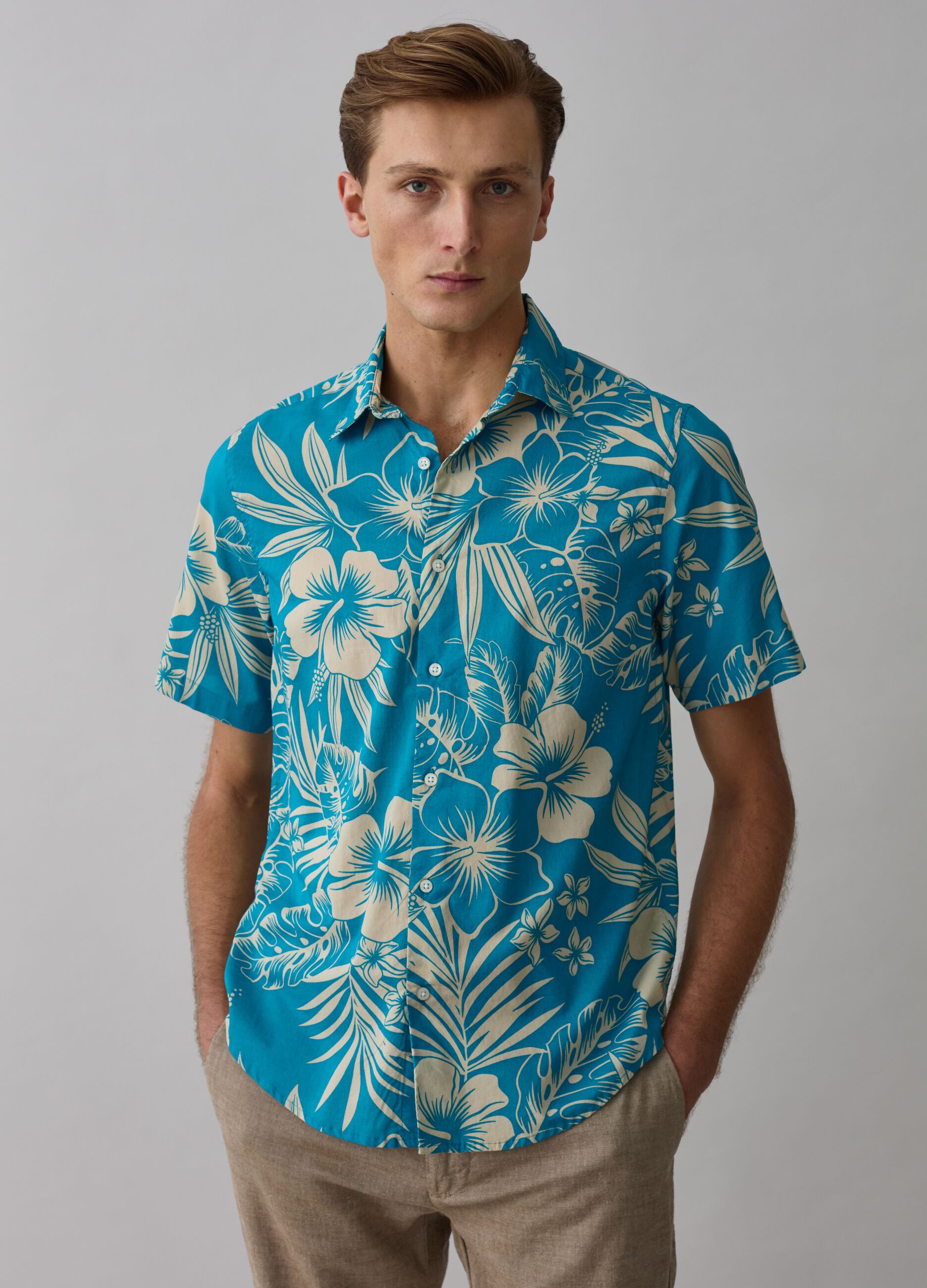 Ovs Camicia a maniche corte stampa hibiscus