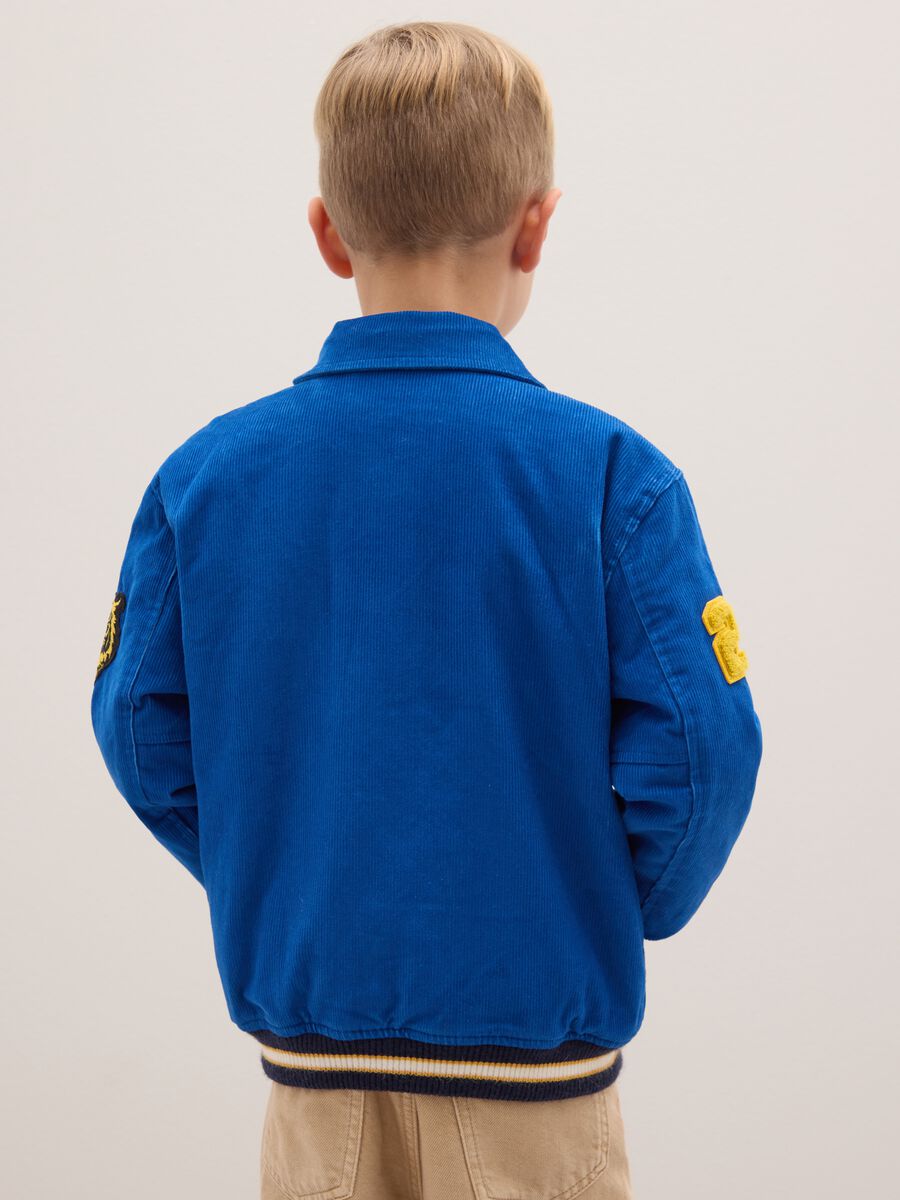 Giacca bomber da bambino in puro cotone blu regular fit_2