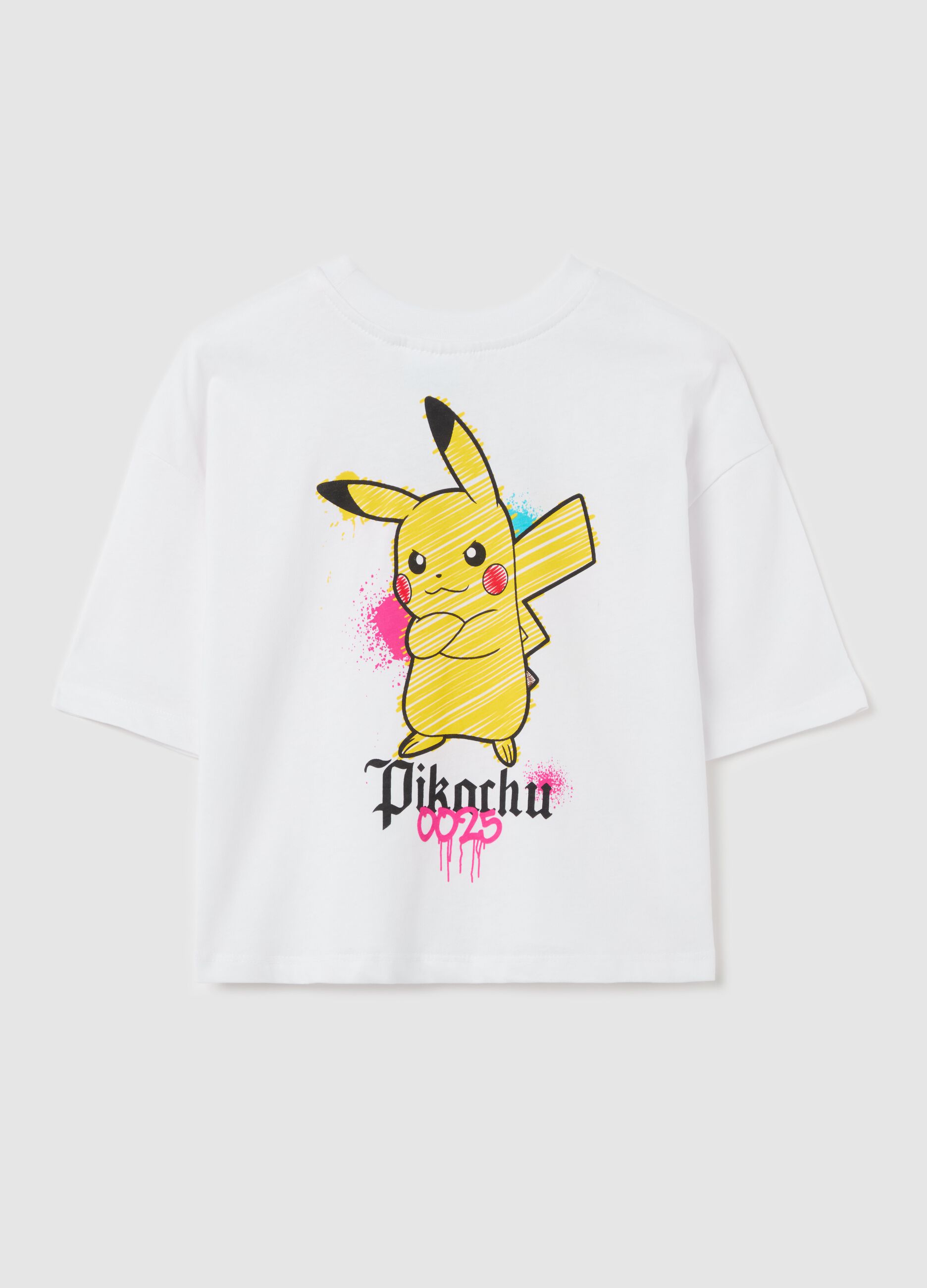 Over-fit T-shirt with Pokémon print
