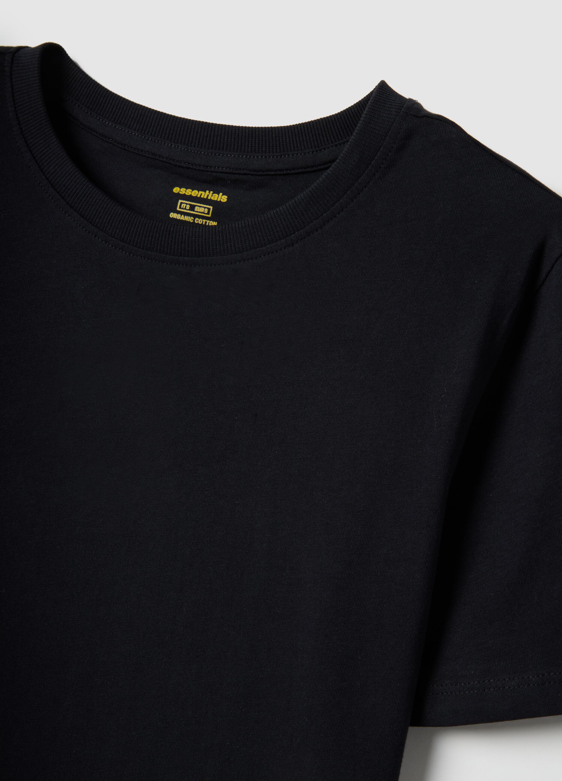Black pure cotton regular fit T-shirt