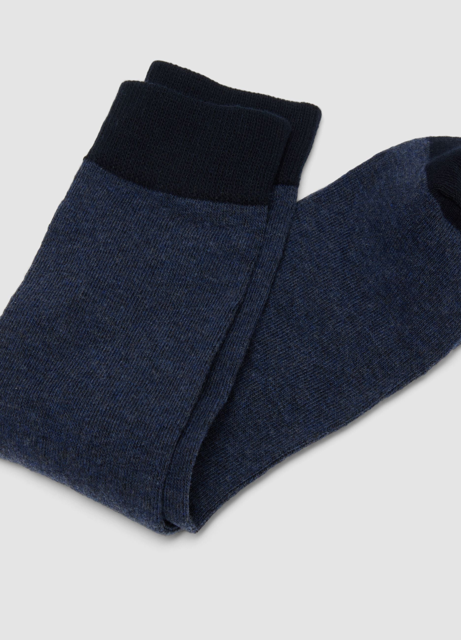 3-pack of blue mid-calf socks in stretch organic cotton