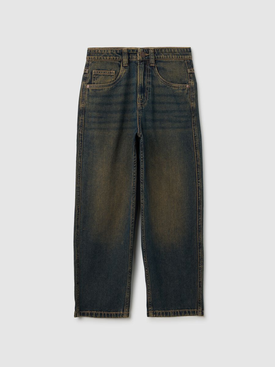 Jeans da ragazzo in puro cotone denim regular fit_3