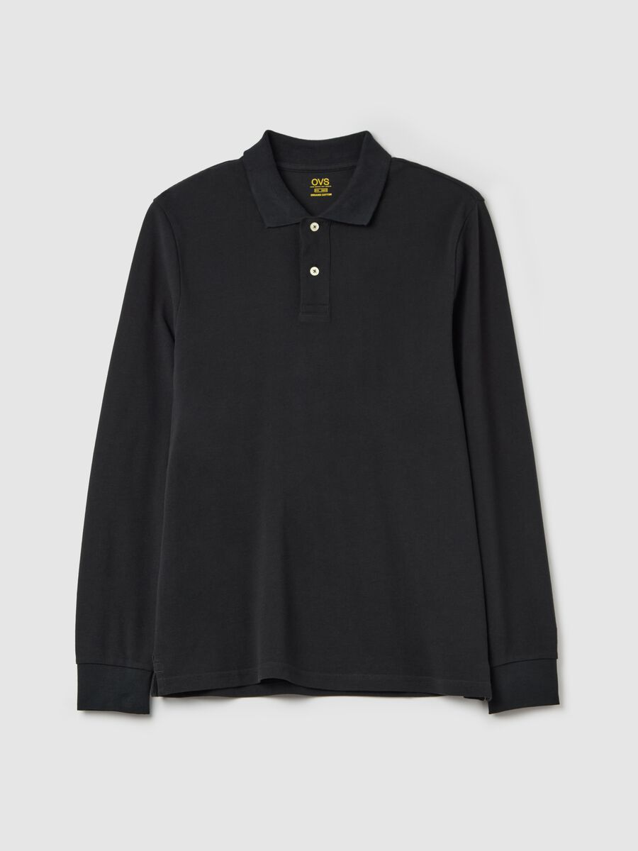 Long-sleeved polo shirt in organic cotton_4