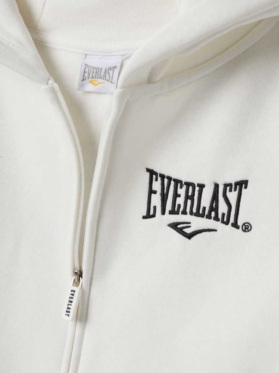 White cotton-blend hooded sweatshirt with Everlast logo_2