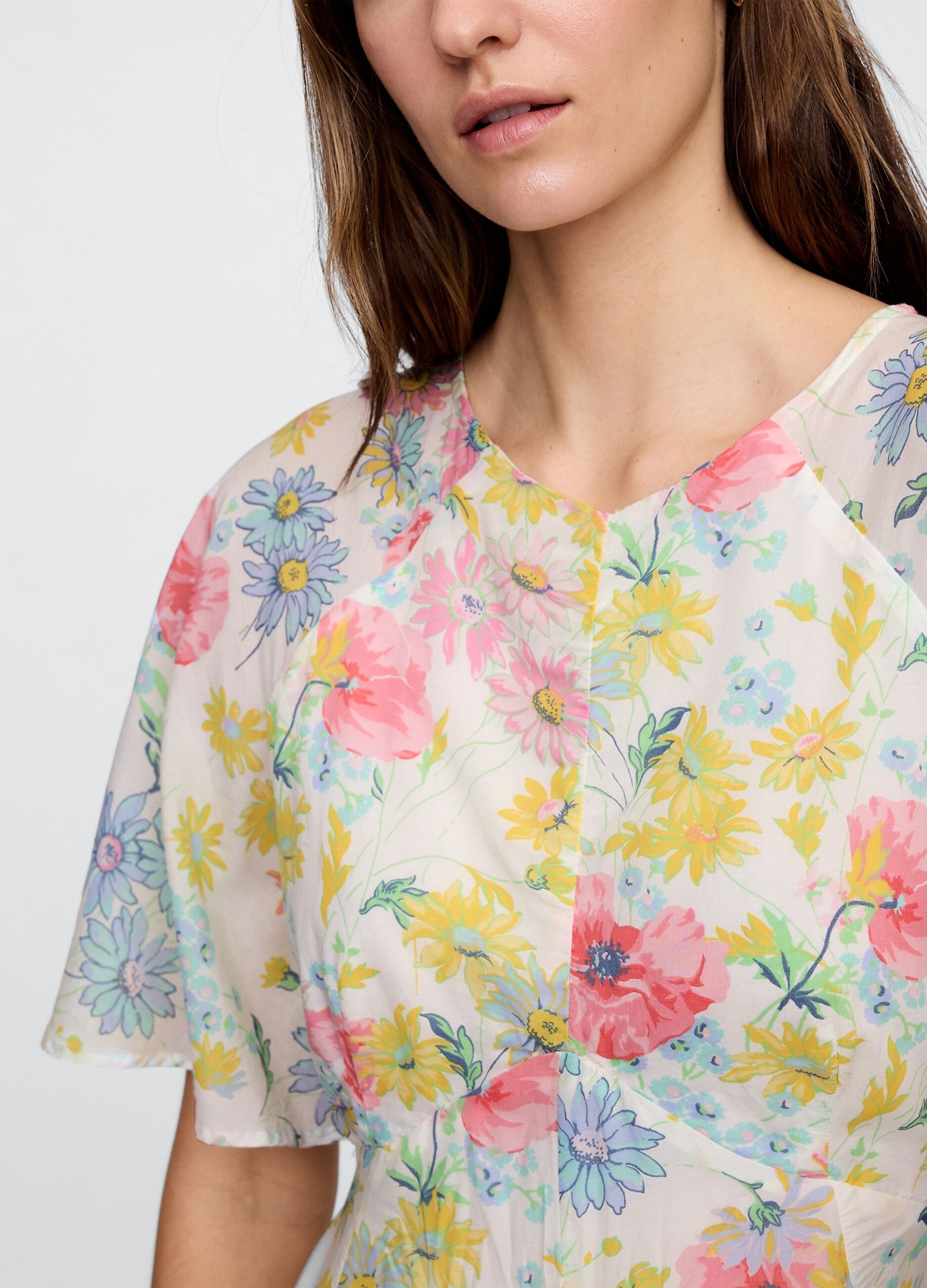 Gap multicoloured floral long dress in viscose and cotton blend