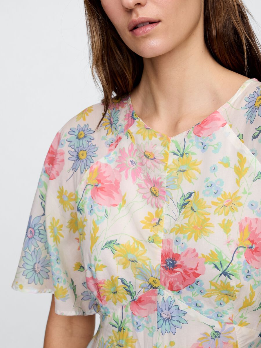 Gap multicoloured floral long dress in viscose and cotton blend_3