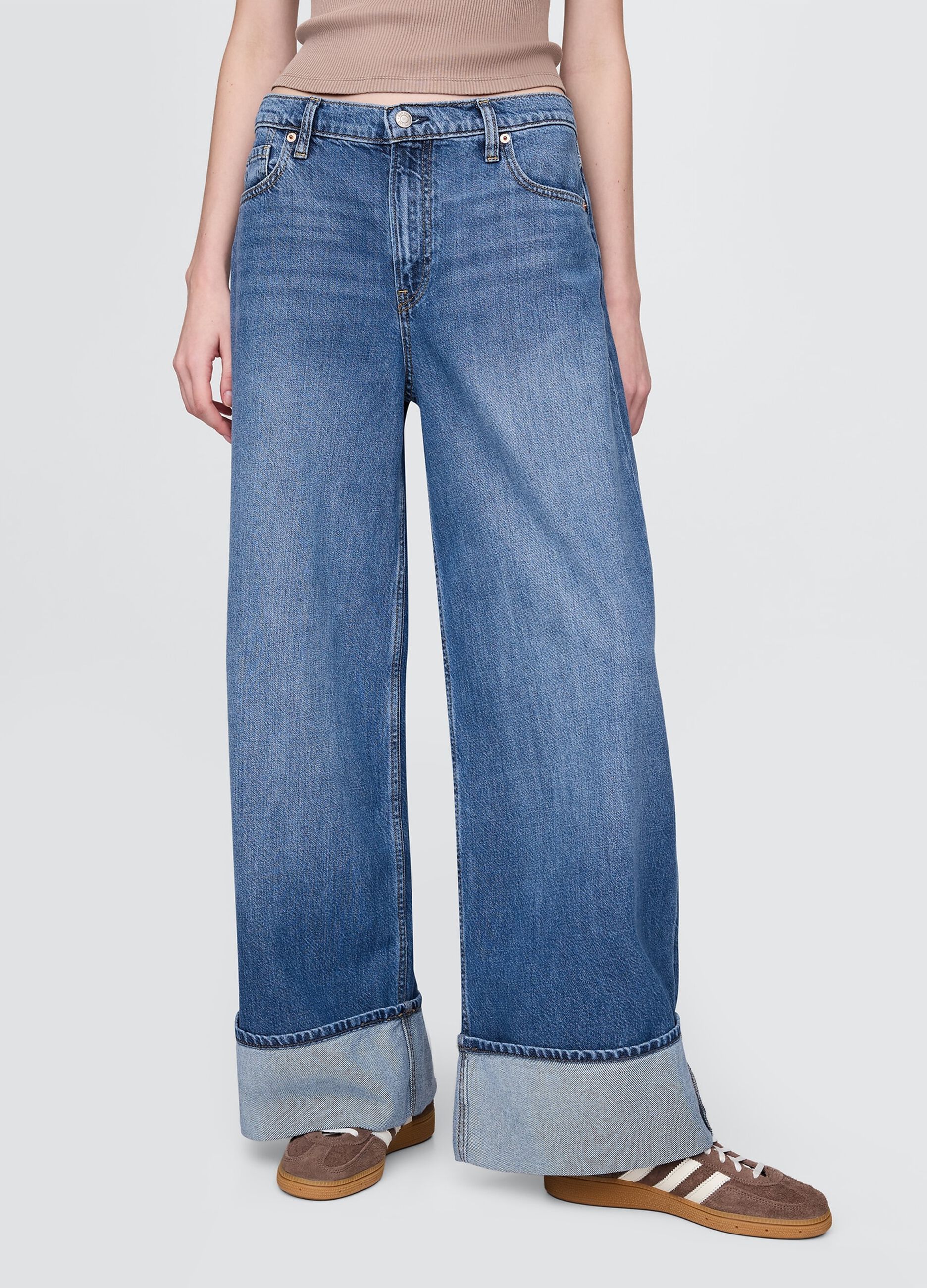 Wide Leg Cotton and Lyocell Blend Jeans by Gap
