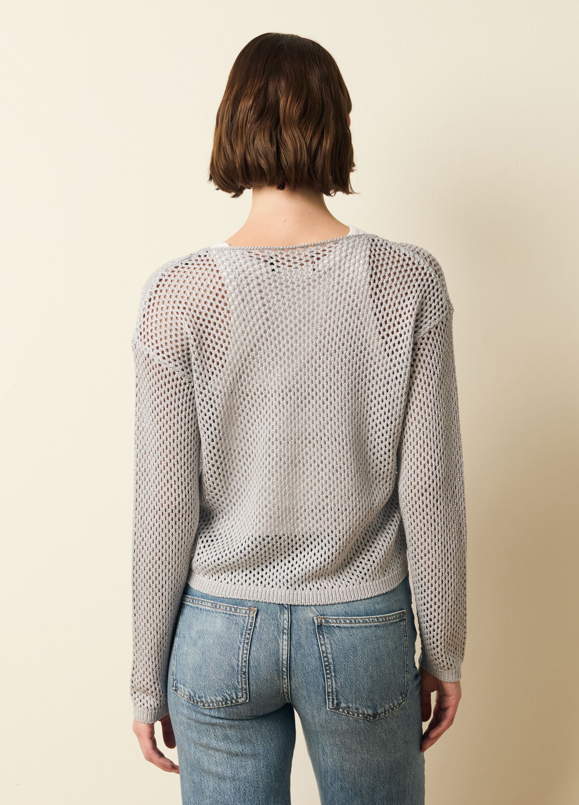 Mesh top in lurex