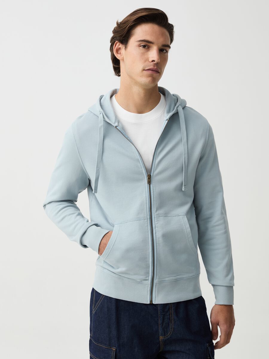 Organic cotton full-zip sweatshirt with hood_0