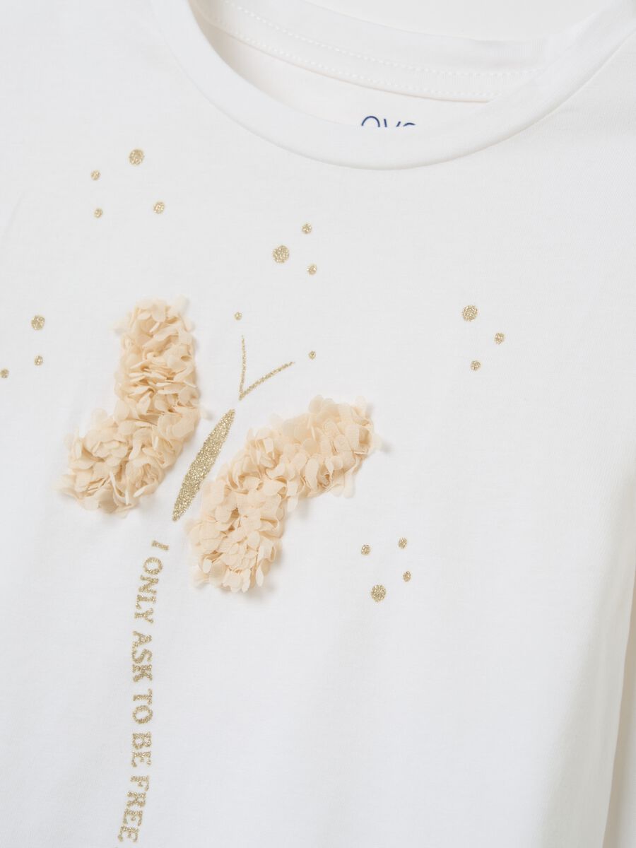 Long-sleeved T-shirt with butterfly application_2