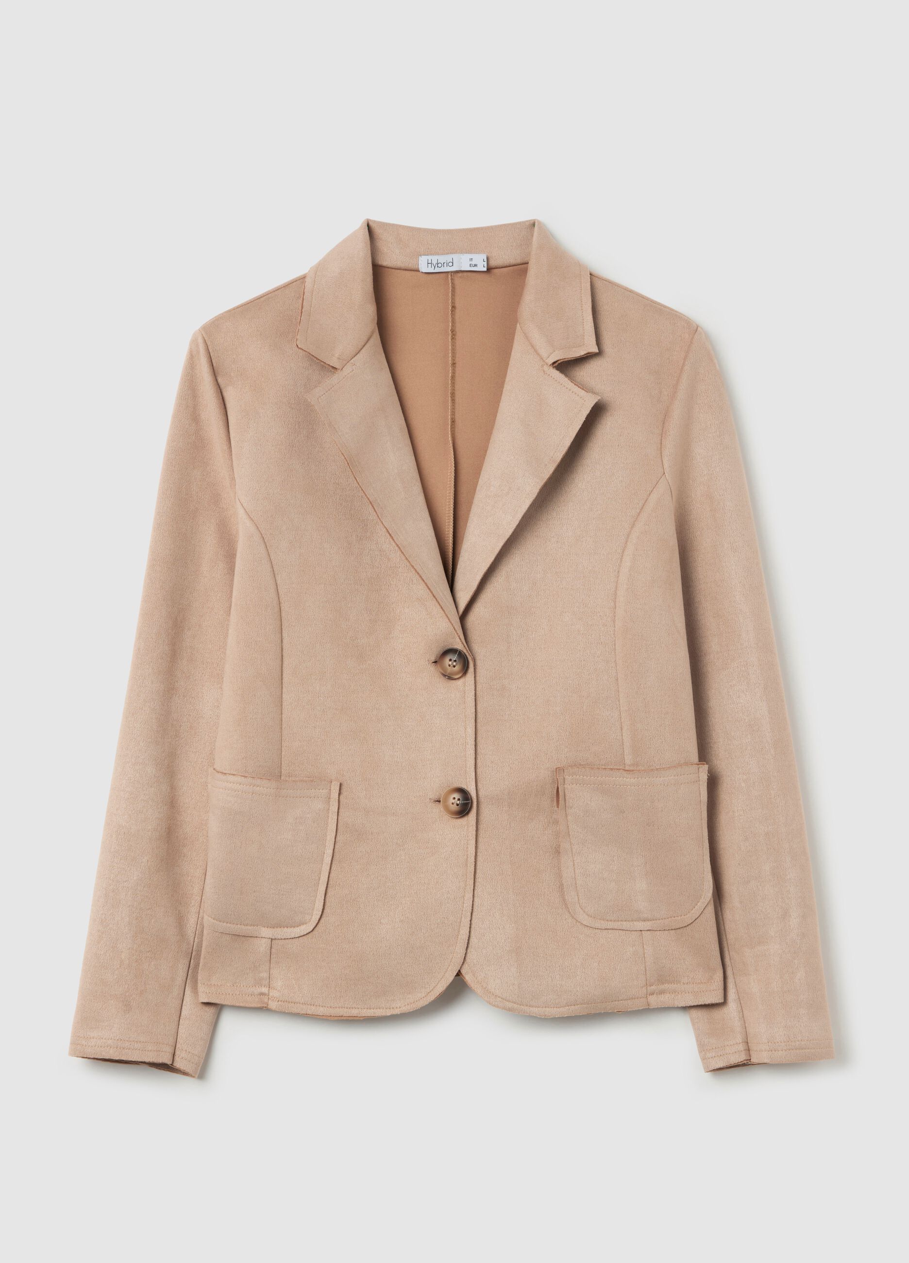 Single-breasted suede blazer