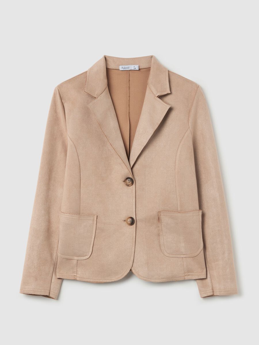 Single-breasted suede blazer_4