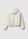 White padded regular fit jacket with hood for girls_4