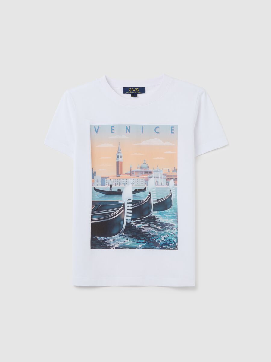 Women's pure cotton white regular fit T-shirt with print_0