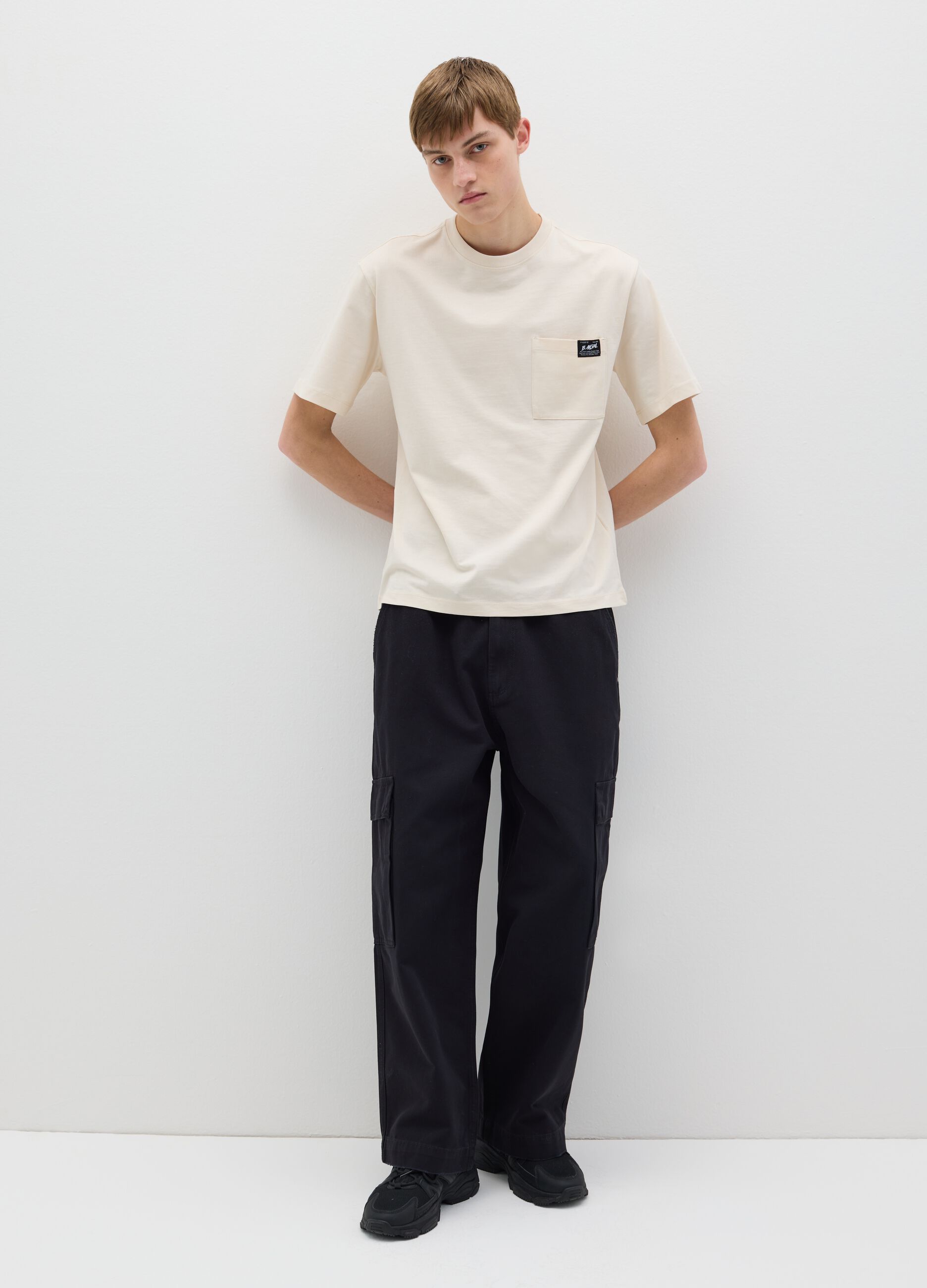Regular White Cotton T-Shirt by B.Angel
