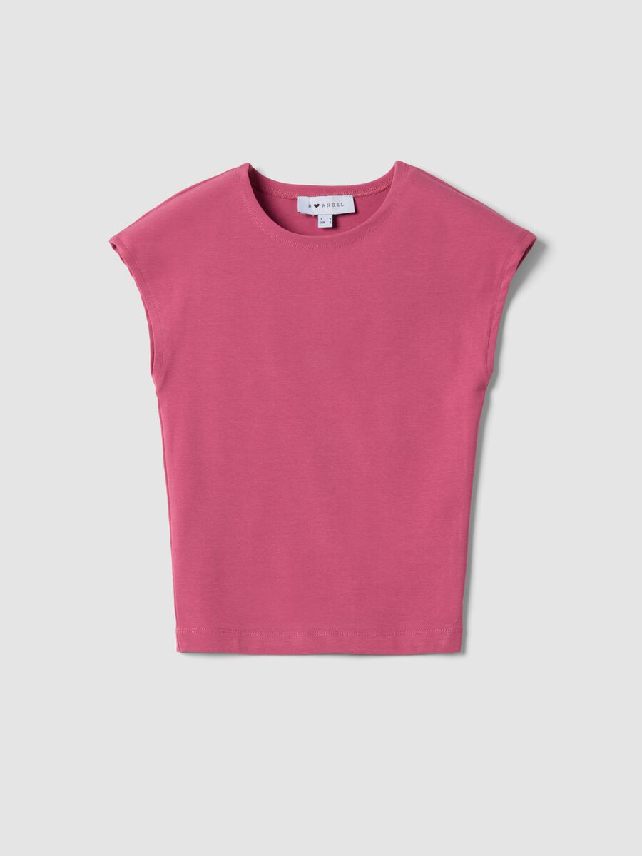 Pink fitted stretch-cotton vest top_0
