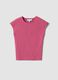 Pink fitted stretch-cotton vest top_0