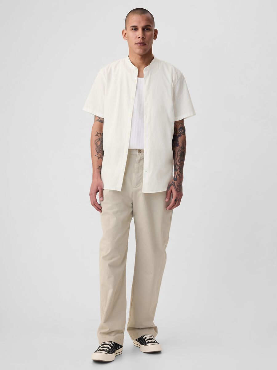 Short-sleeved shirt with Mandarin collar_1