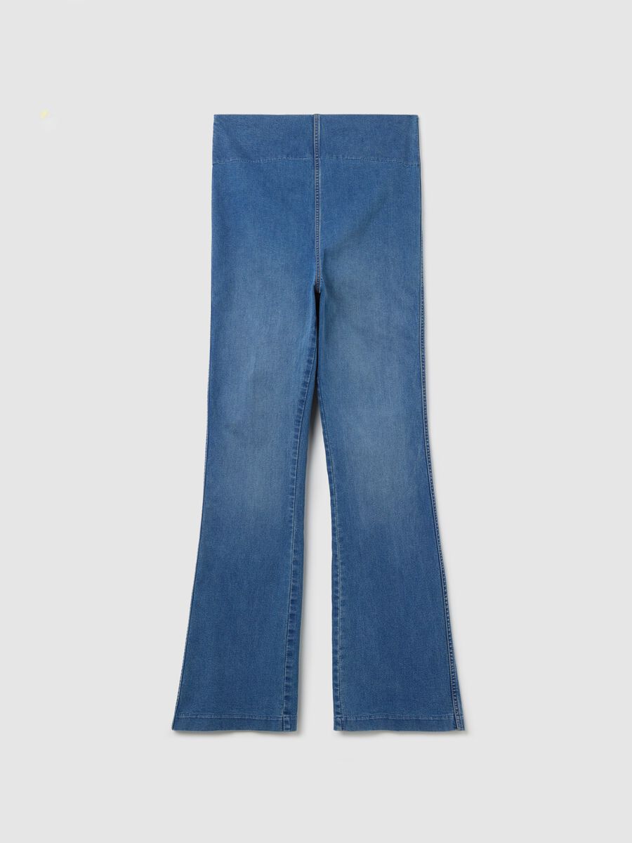 Flare-fit maternity treggings in denim_4