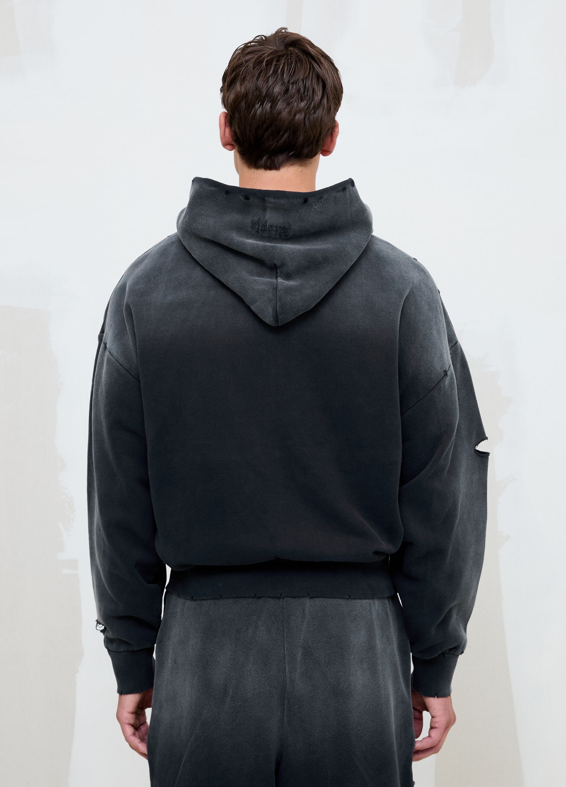 Full-zip Hoodie Sunfaded Black