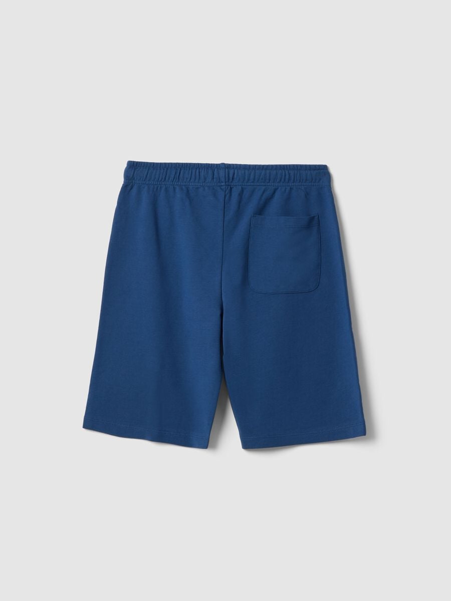 Short in puro cotone blu da ragazzo regular fit_4
