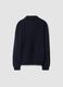 Blue ribbed shawl-collar jumper, regular fit_2