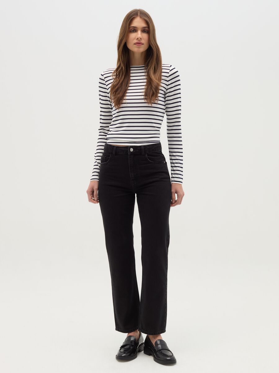 Striped T-shirt with boat neck_1