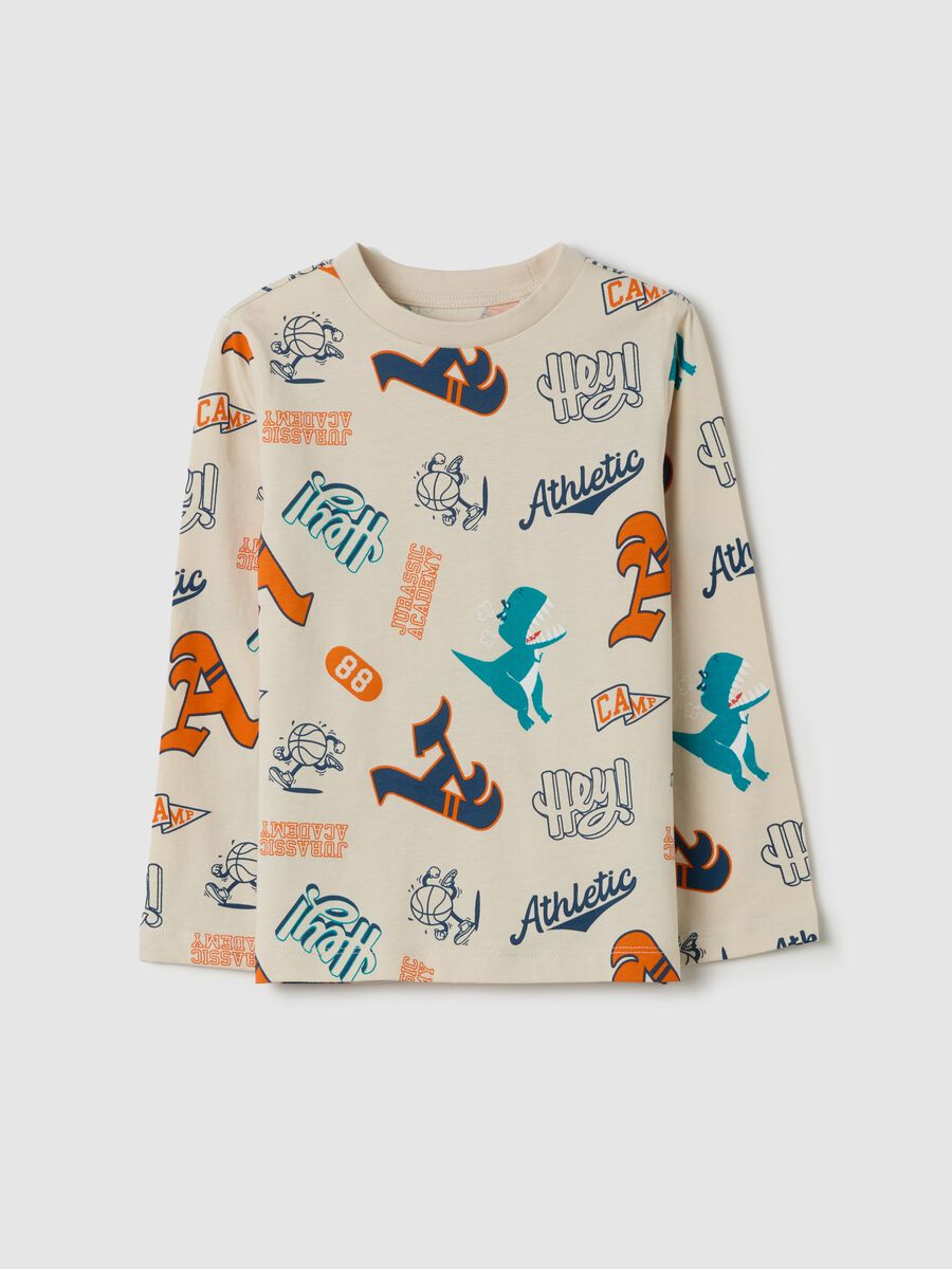 T-shirt with long sleeves and all-over print_0