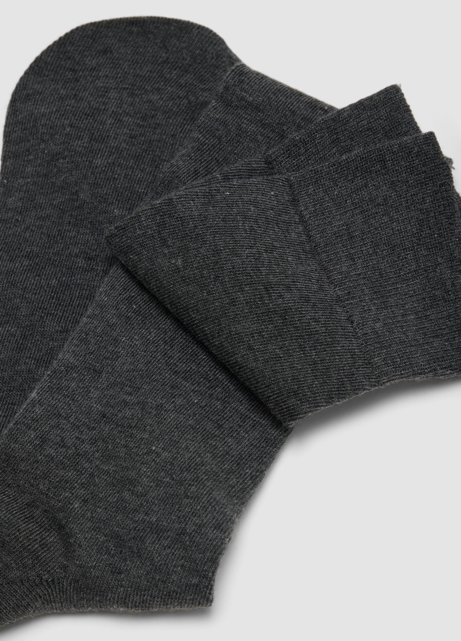 Bipack di calze lunghe nere e grigie in cotone elasticizzato