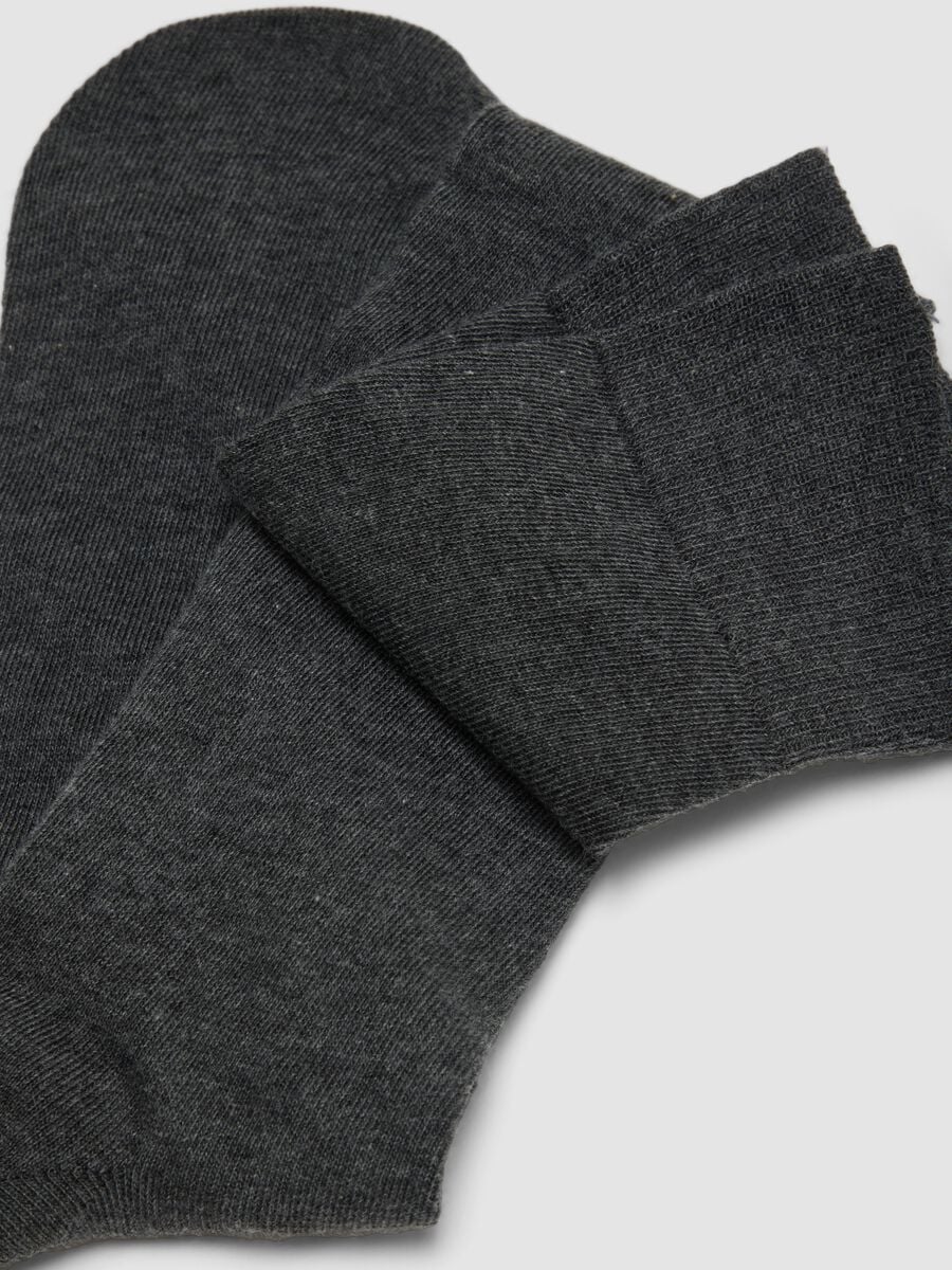 2-pack of black and grey long socks in stretch cotton_2