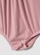 Pink pure cotton baby bodysuit with ruffle sleeves_2