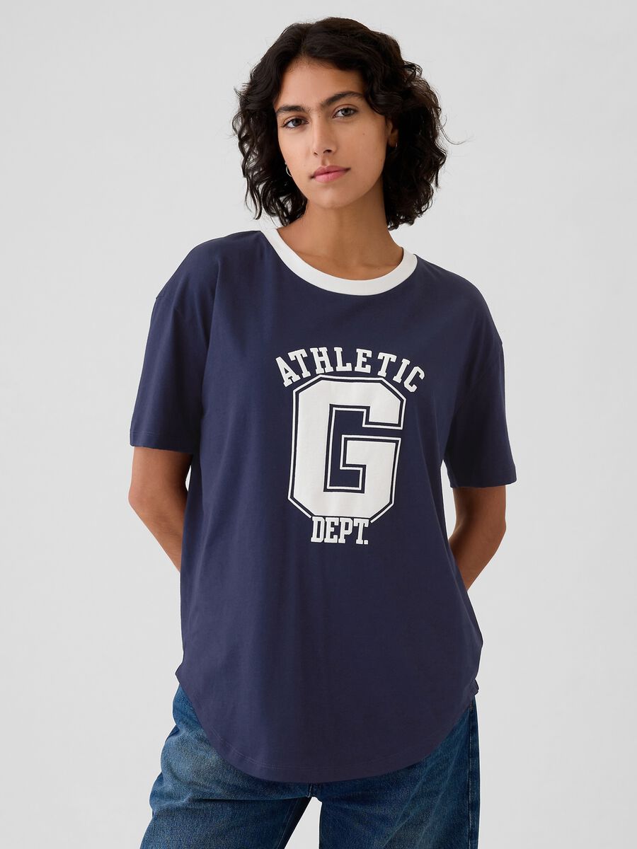 Organic cotton T-shirt with Athletic Dept. logo print_0