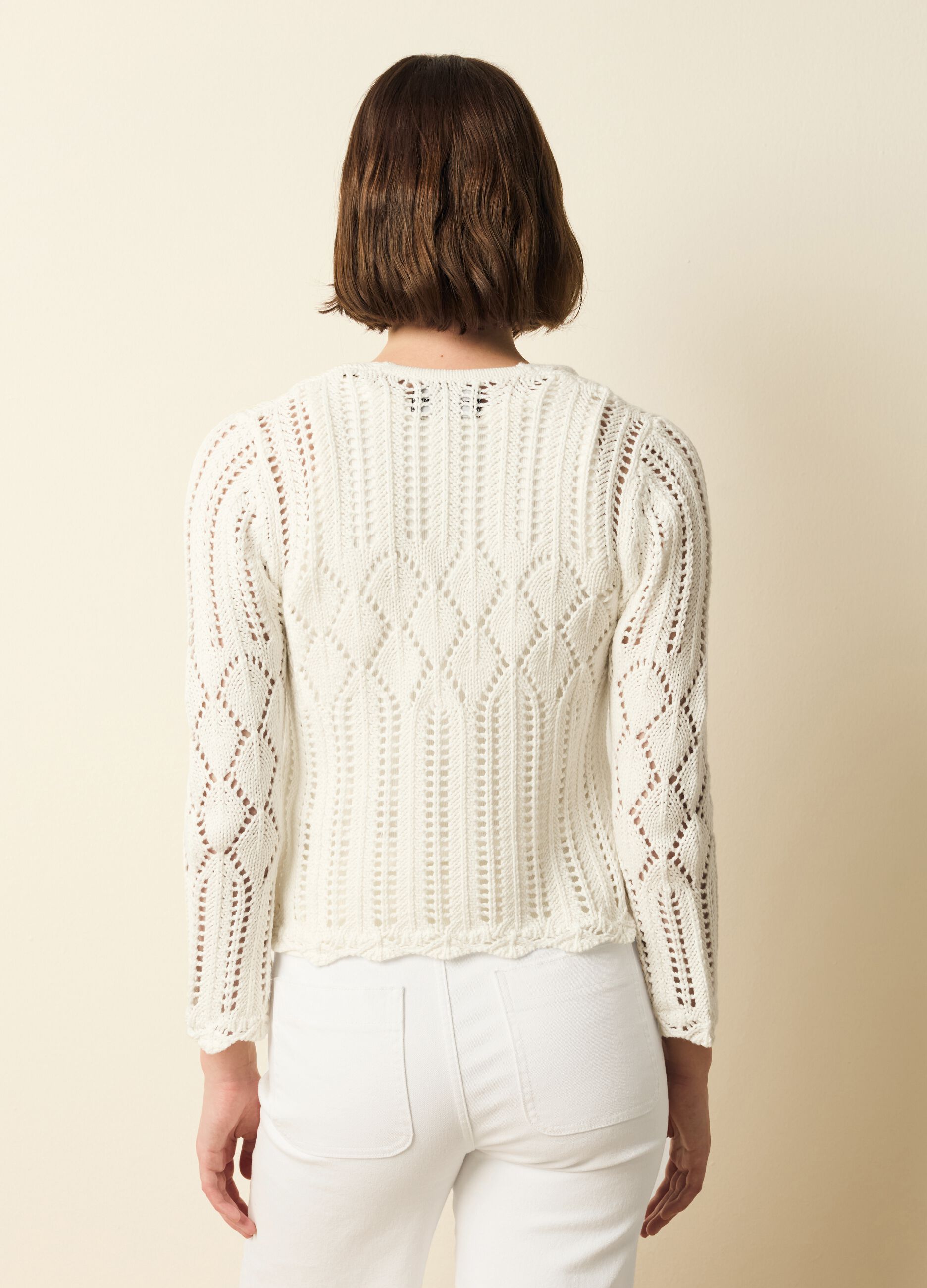 Crochet cardigan with laces