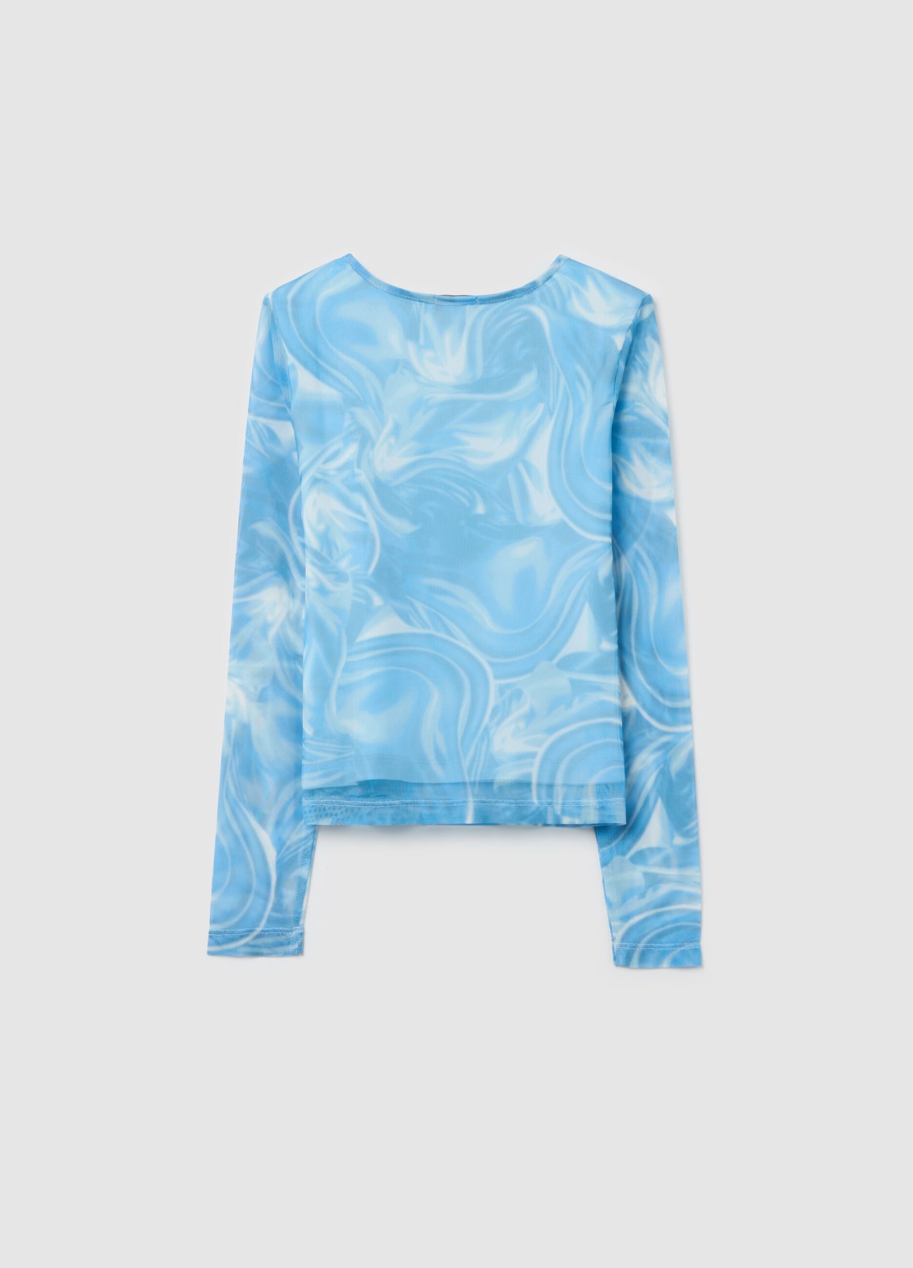 T-shirt a maniche lunghe in mesh 
