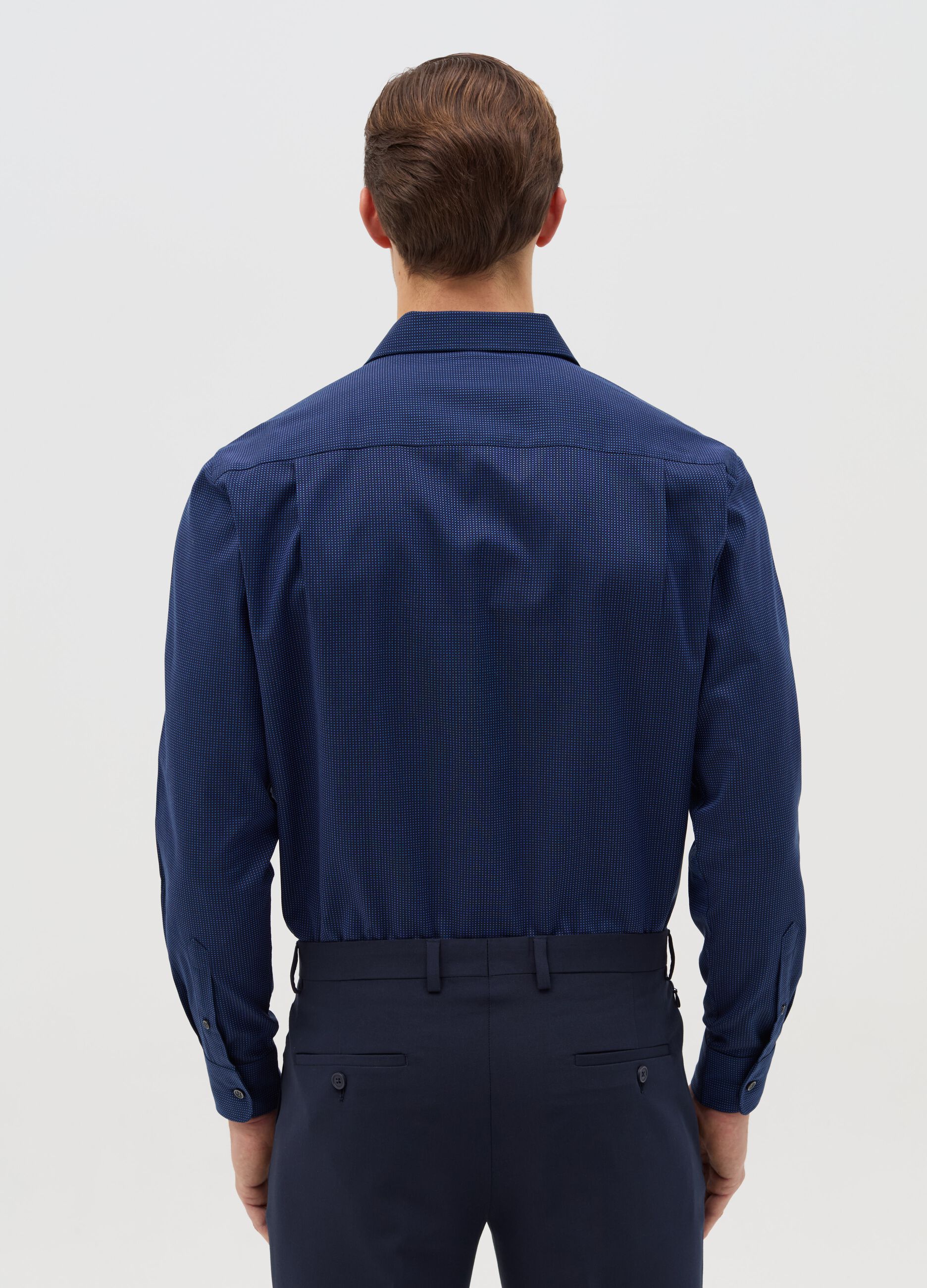 Regular-fit easy-iron shirt with micro pattern