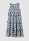 Blue pure viscose dress with floral print, regular fit_4