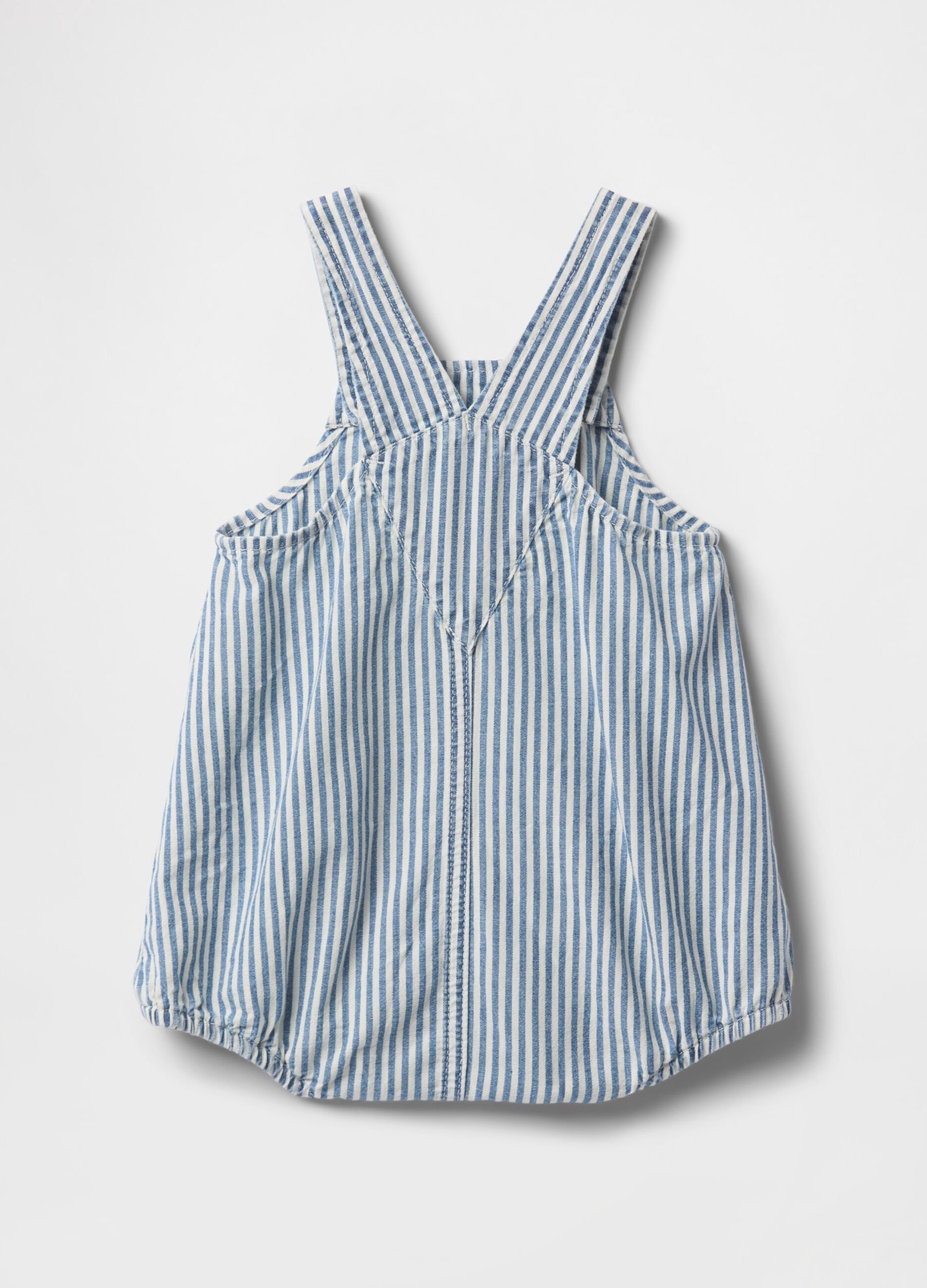 Striped White and Light Blue Dungarees for Children