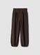 Brown viscose-blend relaxed fit jogger trousers_4
