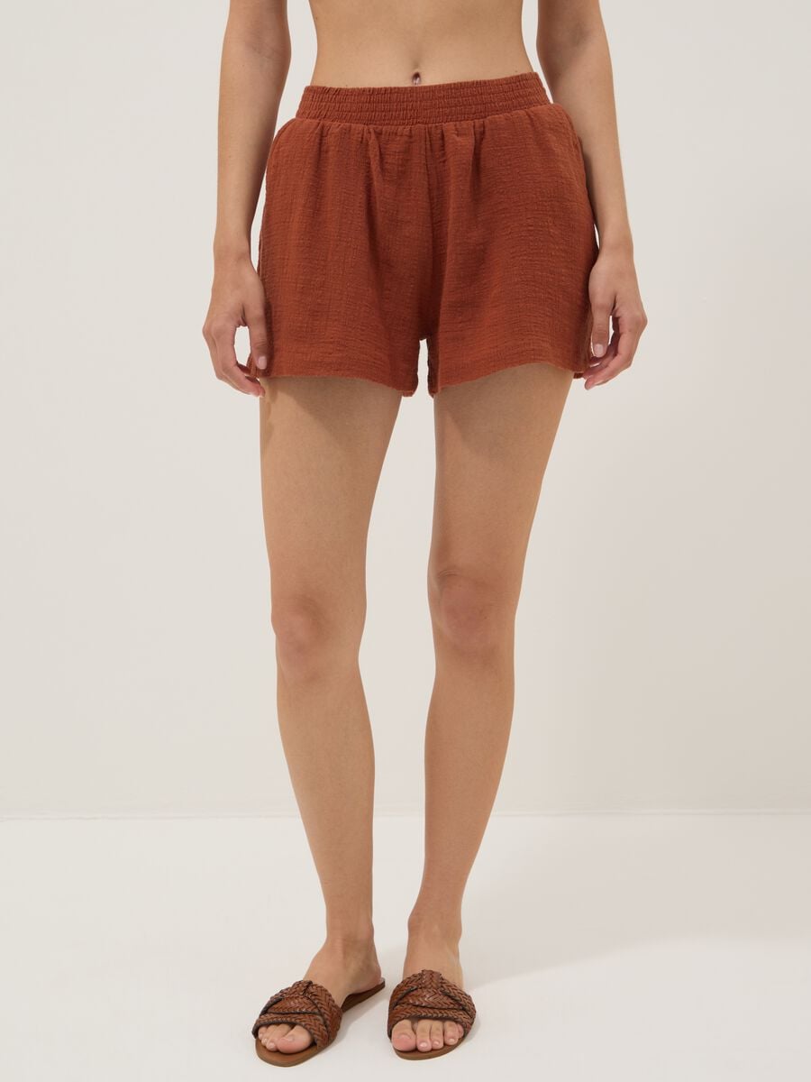 Brown pure cotton shorts_2