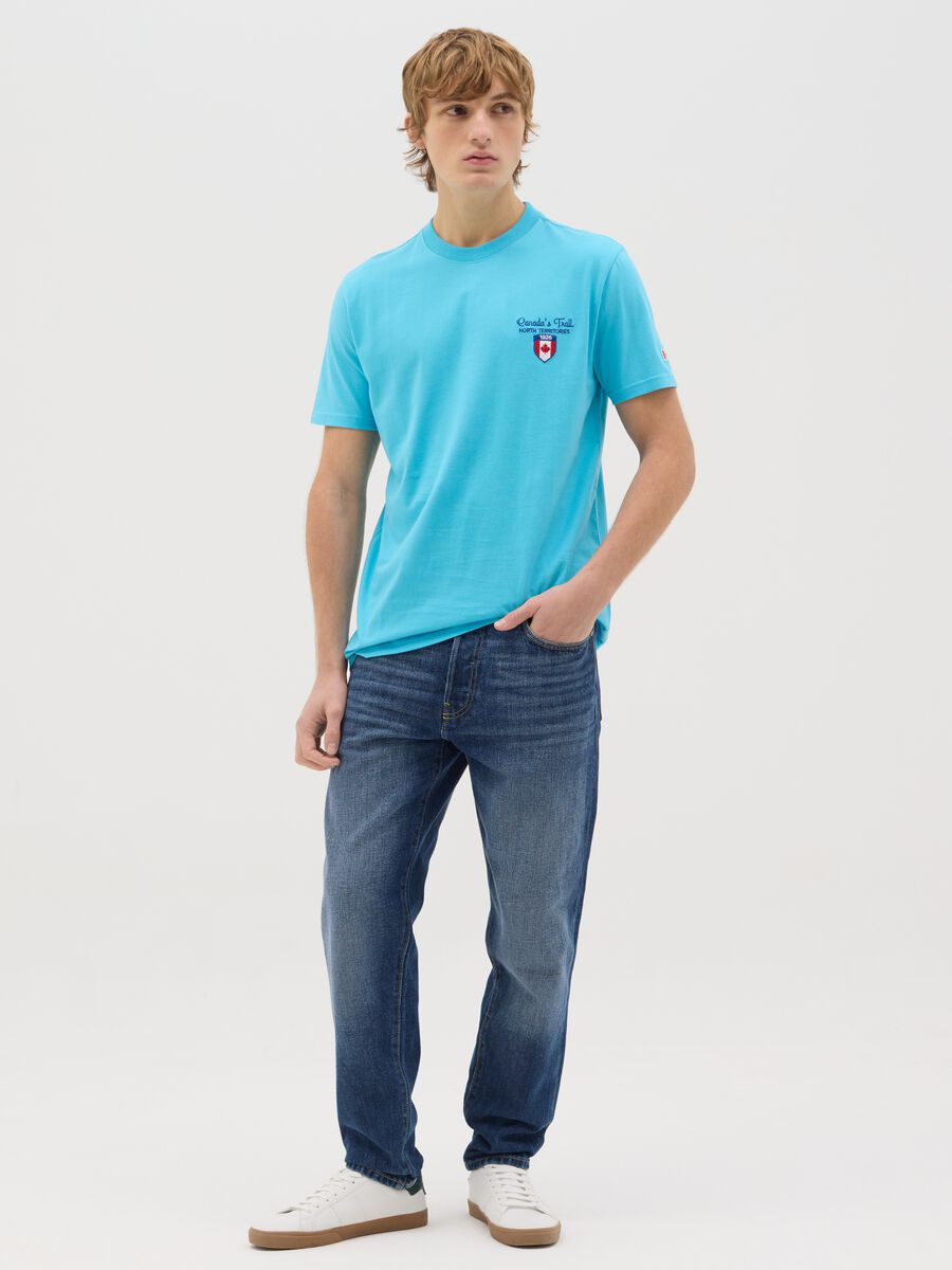 Canada's Trail turquoise T-shirt with embroidery_1