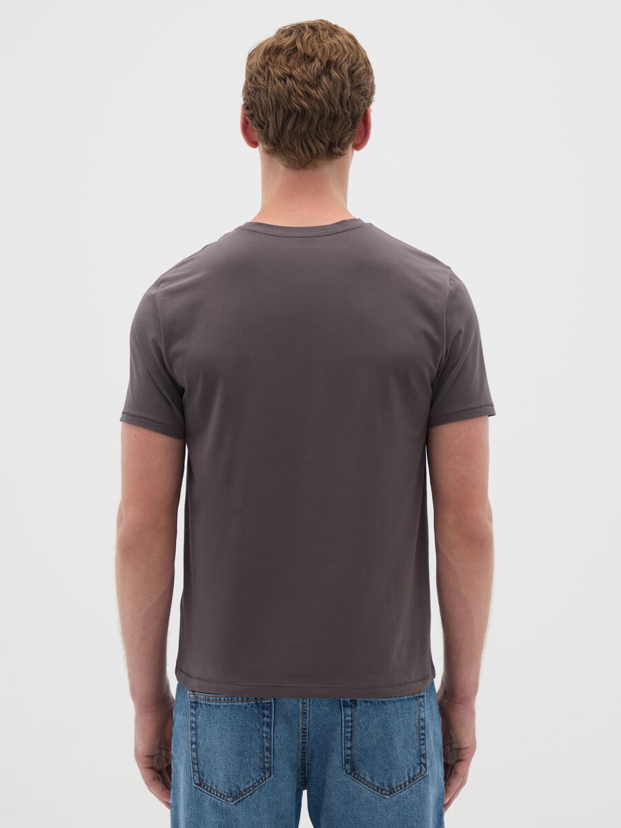Men's Grey Stretch Cotton Slim Fit T-shirt_3