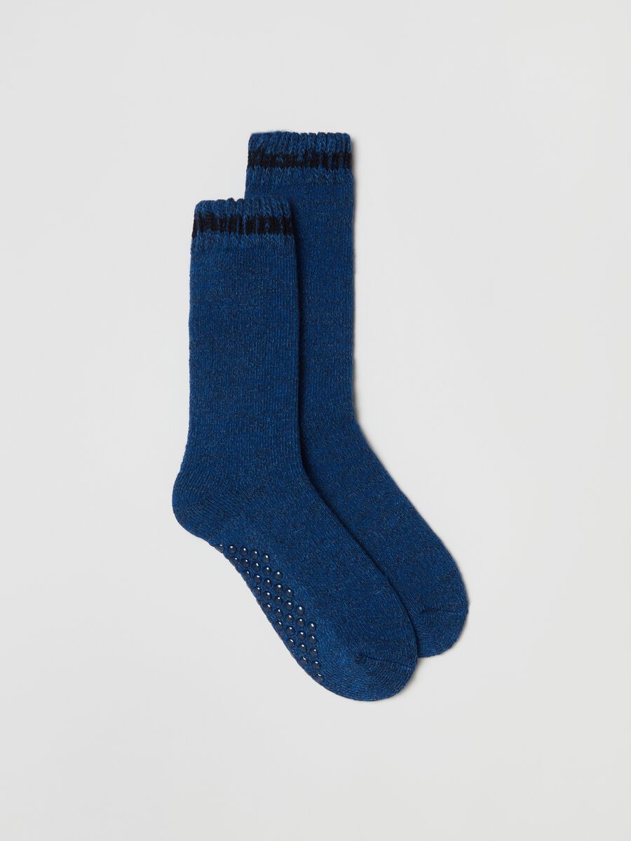 Calze antiscivolo melange con profilo rigato_0