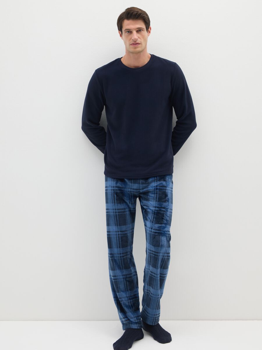 Multicolour checked regular fit pyjama trousers_0