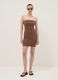 Brown stretch cotton midi dress_0